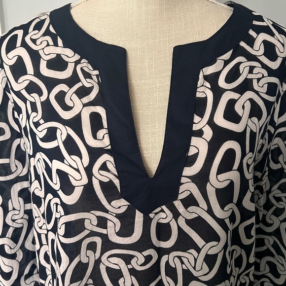 Jones New York Monochrome Chain Pattern Top - Picture 5 of 9